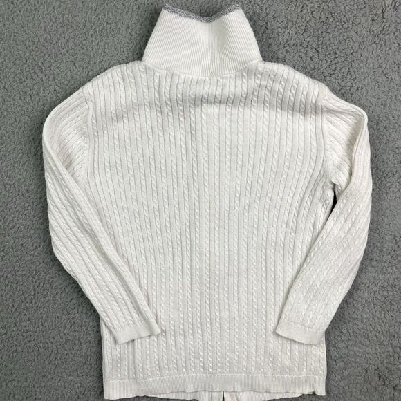 Lauren Ralph Lauren Ivory Cable-Knit Full-Zip Sweater Women's Size Petite/P - Picture 8 of 12